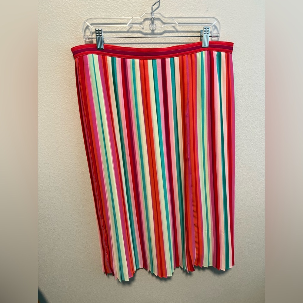 J Crew Sunburst Pleated Skirt Size 12 - Picture 2 of 7